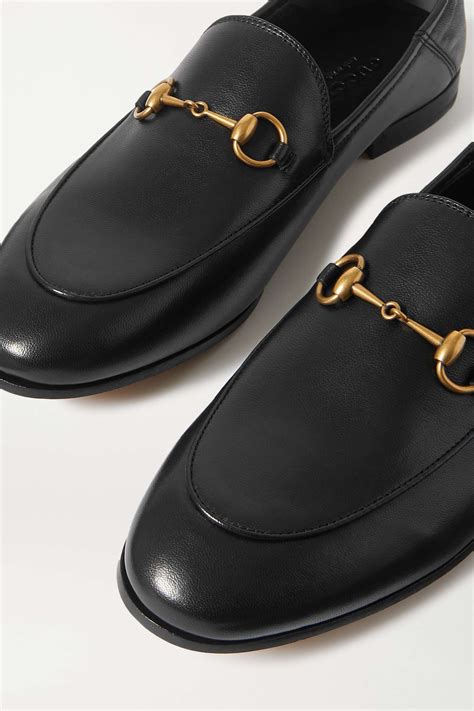 gucci brixton horsebit detailed leather collapsible heel loafers|gucci collapsible loafers.